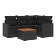 vidaXL 5 Piece Steel Sofa Set in Black