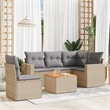 vidaXL 6 Piece Steel Small Sofa Set in Gray/Beige