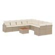 vidaXL 11 Piece Solid Acacia Wood Sofa Set in Beige