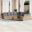 vidaXL 11 Piece Solid Acacia Wood Sofa Set in Beige
