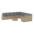 vidaXL 11 Piece Solid Acacia Wood Sofa Set in Beige