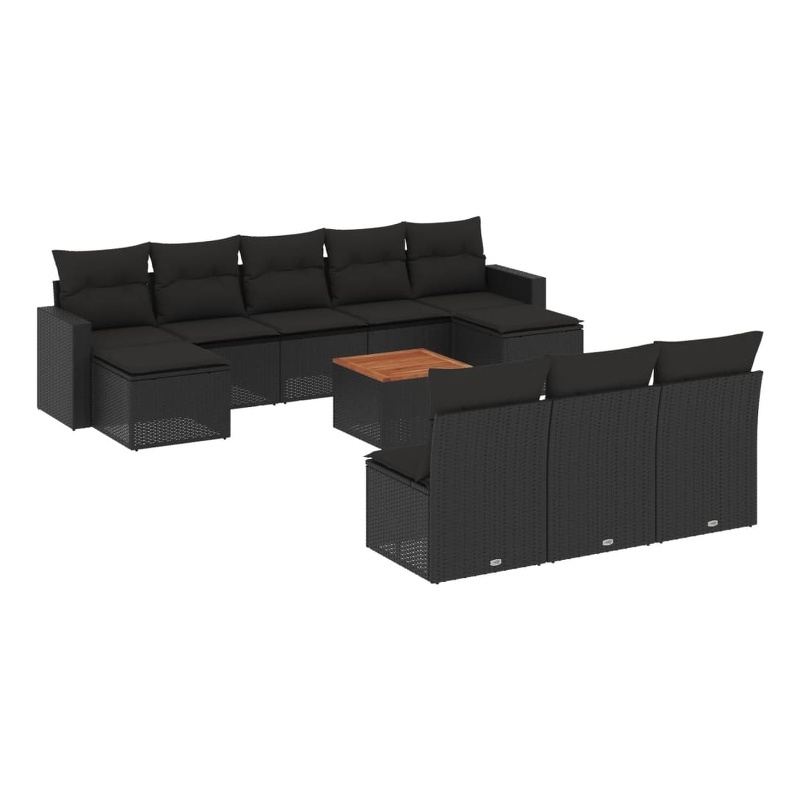 vidaXL Garden Sofa Set in Black