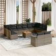 vidaXL 13 Piece Solid Acacia Wood Sofa Set in Gray