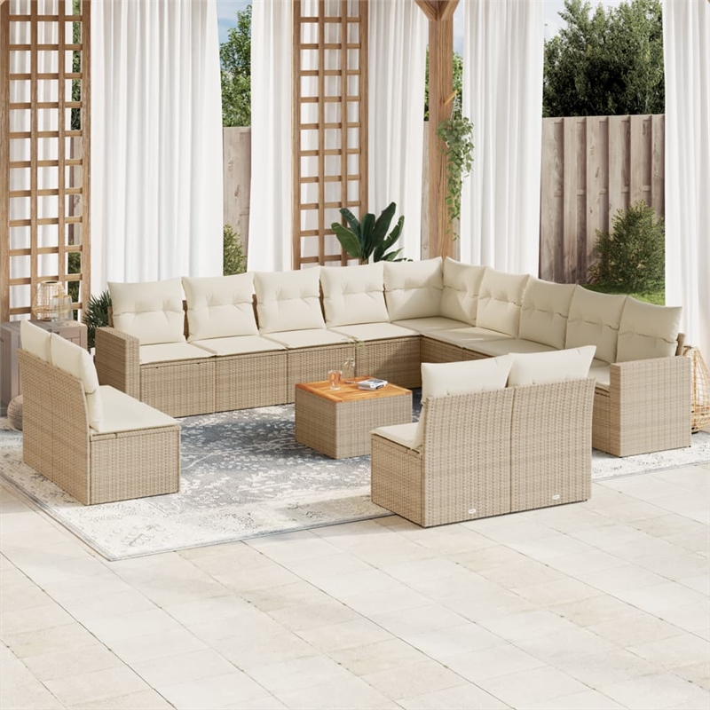 vidaXL Large Sofa Set in White/Cream/Beige