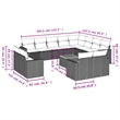 vidaXL Poly Rattan Large Sofa Set in Black