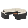 vidaXL Poly Rattan Large Sofa Set in Black