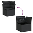 vidaXL 10 Piece Steel Sofa Set in Black