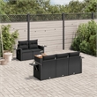vidaXL 6 Piece Steel Small Sofa Set in Black