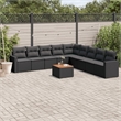 vidaXL 10 Piece Steel Sofa Set in Black