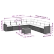 vidaXL 10 Piece Steel Sofa Set in Black