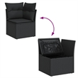 vidaXL 10 Piece Steel Sofa Set in Black