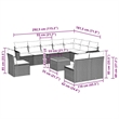 vidaXL 11 Piece Sofa Set in Black/White/Cream