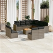 vidaXL 12 Piece Steel Sofa Set in Gray