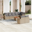 vidaXL Solid Acacia Wood Patio Sofa Set in Beige