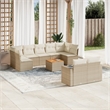 vidaXL 10 Piece Solid Acacia Wood Small Sofa Set in Beige