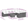 vidaXL Poly Rattan Sofa Set in Gray/Beige