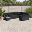 vidaXL 10 Piece Steel Sofa Set in Black