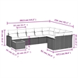 vidaXL 10 Piece Steel Sofa Set in Black