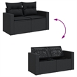 vidaXL 10 Piece Steel Sofa Set in Black