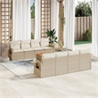 vidaXL 9 Piece Solid Acacia Wood Sofa Set in Beige