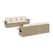 vidaXL 9 Piece Solid Acacia Wood Sofa Set in Beige