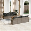 vidaXL Steel Large Sofa Set in Gray