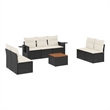 vidaXL 8 Piece Steel Sofa Set in Black