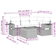 vidaXL 5 Piece Steel Sofa Set in Black