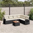 vidaXL 7 Piece Steel Sofa Set in Black/White/Cream