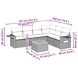 vidaXL 7 Piece Steel Sofa Set in Black/White/Cream