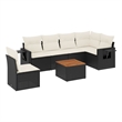 vidaXL 7 Piece Sofa Set in Black/White/Cream
