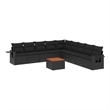 vidaXL 10 Piece Poly Rattan Sofa Set in Black