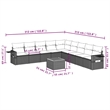 vidaXL 10 Piece Poly Rattan Sofa Set in Gray