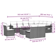 vidaXL 11 Piece Poly Rattan Sofa Set in Beige
