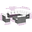 vidaXL 12 Piece Solid Acacia Wood Sofa Set in Gray