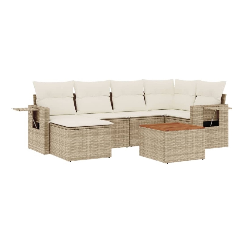 vidaXL Poly Rattan Medium Sofa Set in Beige