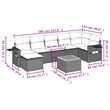 vidaXL 8 Piece Steel Sofa Set in Gray/Beige