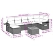 vidaXL 8 Piece Steel Small Sofa Set in Gray