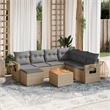 vidaXL 8 Piece Steel Sofa Set in Gray/Beige