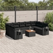 vidaXL Solid Acacia Wood Sofa Set in Black