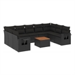 vidaXL Solid Acacia Wood Sofa Set in Black