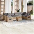 vidaXL 11 Piece Solid Acacia Wood Sofa Set in Beige