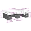 vidaXL 11 Piece Solid Acacia Wood Sofa Set in Beige