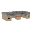vidaXL 11 Piece Solid Acacia Wood Sofa Set in Beige
