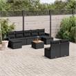 vidaXL Poly Rattan Large Sofa Set in Black