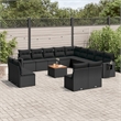 vidaXL 14 Piece Steel Sofa Set in Black
