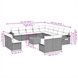vidaXL 14 Piece Steel Sofa Set in Black