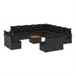 vidaXL 14 Piece Steel Sofa Set in Black