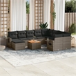 vidaXL 11 Piece Solid Acacia Wood Sofa Set in Gray