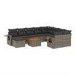 vidaXL 11 Piece Solid Acacia Wood Sofa Set in Gray
